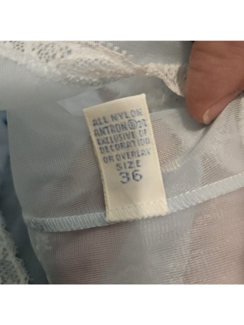 Vanity Fair Vintage 60s Chiffon Pale Blue Nightgown Sheer Gown & Robe 36 - Picture 4 of 4